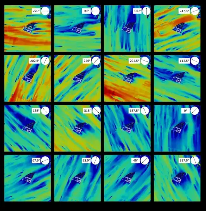 CFD results for 16 wind directions